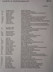 Liste des participants à la conférence Bilderberg à Ottawa en 2006