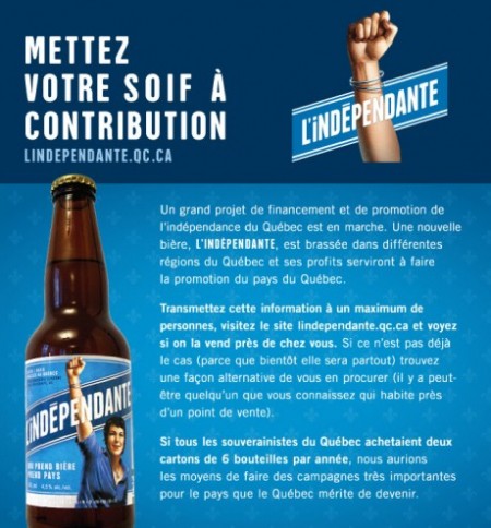 Une véritable bière indépendantiste!