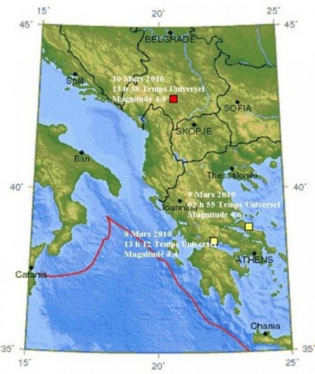 Tremblement de terre en Serbie et au Monténégro