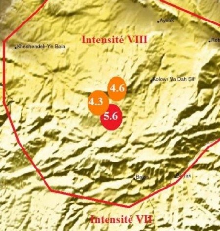 Carte du séisme en Afghanistan
