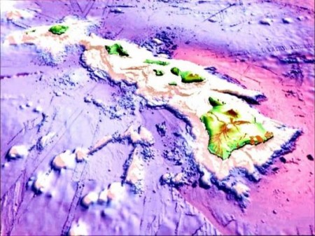 Vue satellite d'Hawaï