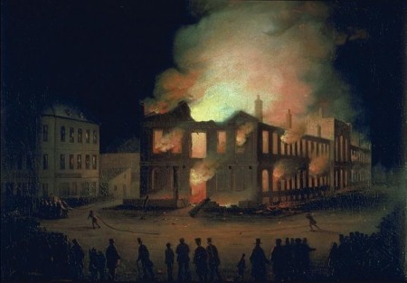 Incendie du Parlement à Montréal en 1849