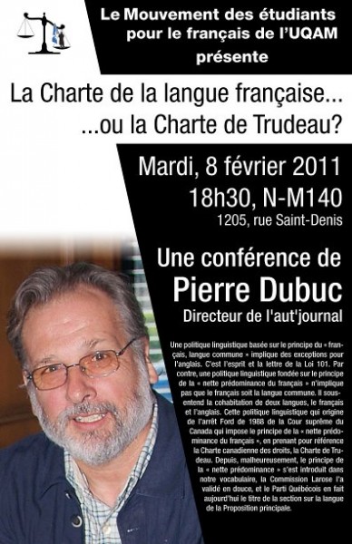 Conférence à l'UQAM