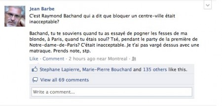 Jean Barbe répond à Raymond Bachand