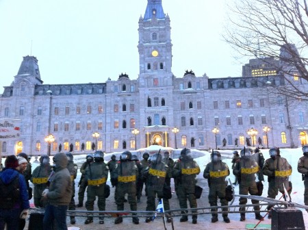 L'Assemblée Nationale du Québec occupée par la police
