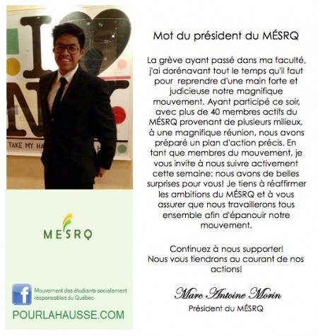 Marc-Antoine Morin, président autoproclamé du MESRQ