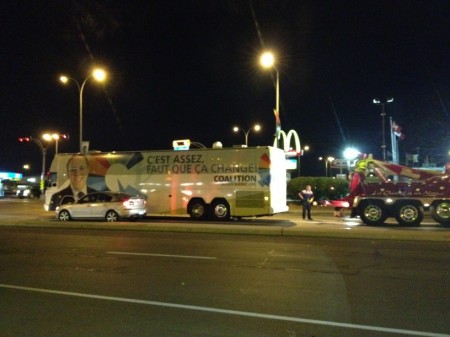 Autobus de la CAQ en panne à Laval