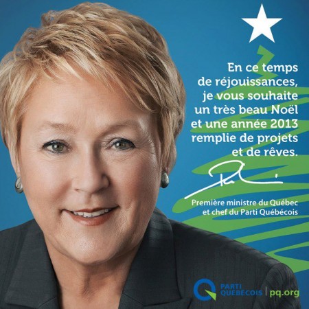 Pauline Marois - Joyeuses fetes - Parti québécois