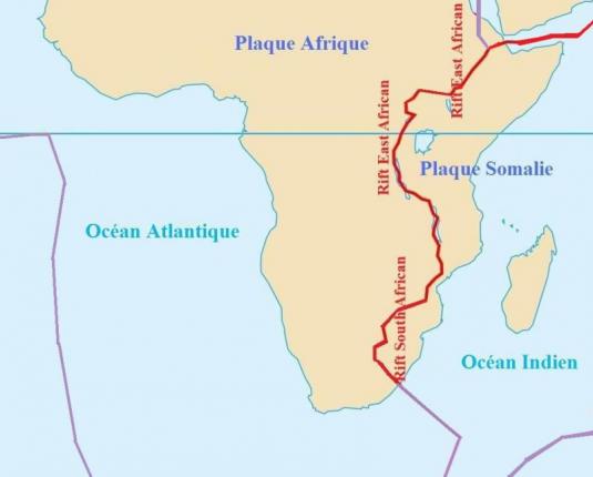 Plaques tectoniques en Afrique du Sud