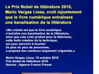 Mario Vargas Llosa croit injustement que le livre numérique entraînera une banalisation de la littérature