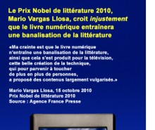 Mario Vargas Llosa croit injustement que le livre numérique entraînera une banalisation de la littérature