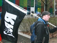 Manifestation conjointe du RRQ et d’InnuPower contre le Plan Nord