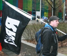 Manifestation conjointe du RRQ et d’InnuPower contre le Plan Nord