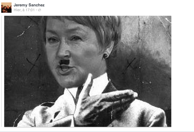 Caricature de Pauline Marois en Adolf Hitler